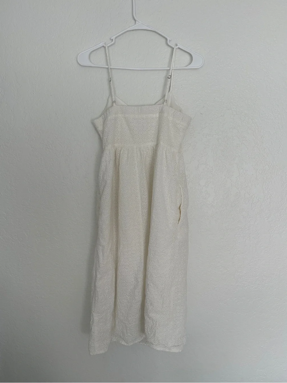 The Prairie by Rachel Ashwell Cream Eyelet Midi Dress with Spaghetti Straps 2 - Picture 2 of 8
